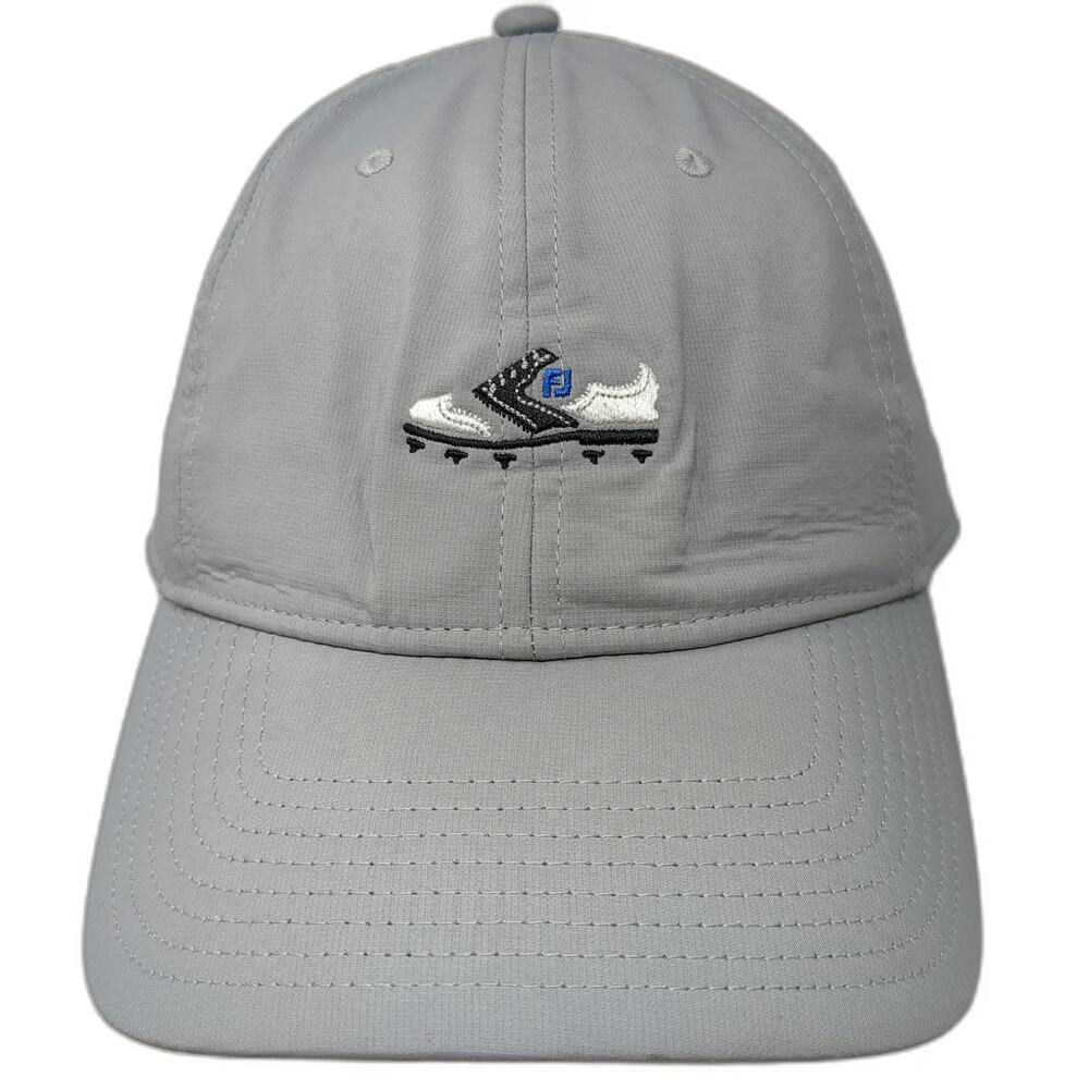 FootJoy Gray Baseball Cap One Size Golf Shoe Logo Performance Slideback Hat